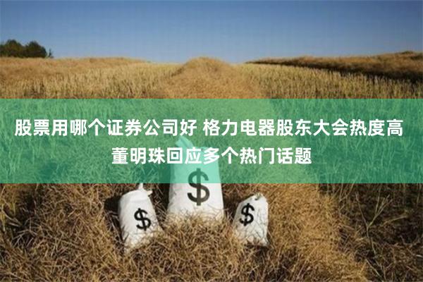 股票用哪个证券公司好 格力电器股东大会热度高 董明珠回应多个热门话题